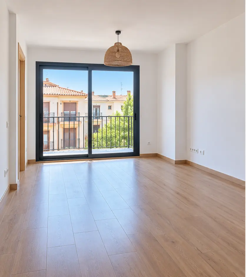 Salón vacío antes del home staging digital